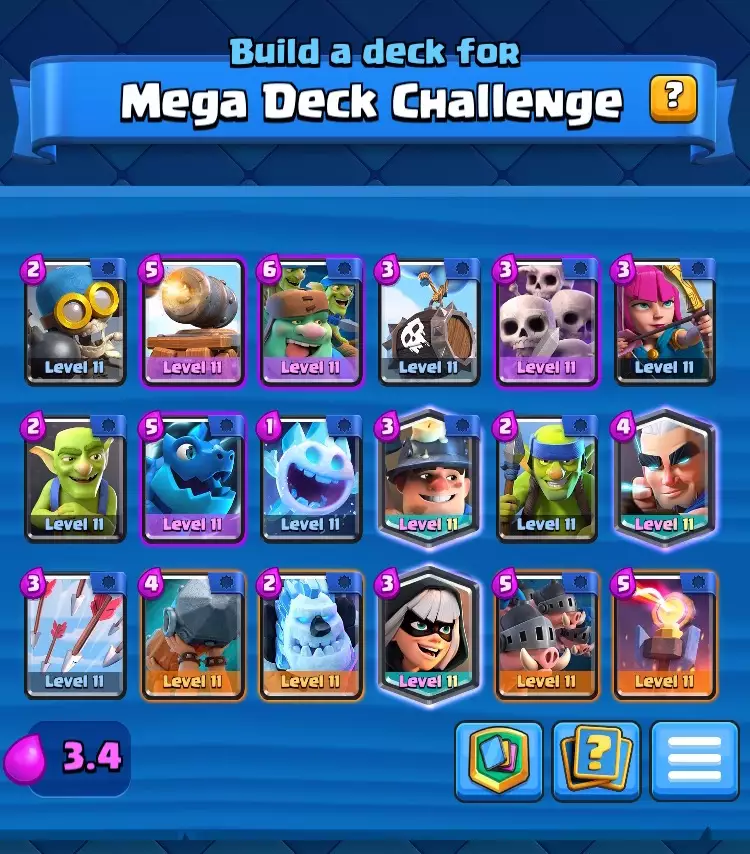 Le meilleur deck pour le défi du megadeck sur Clash Royale