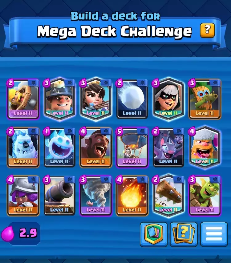 Le meilleur deck pour le défi du megadeck sur Clash Royale