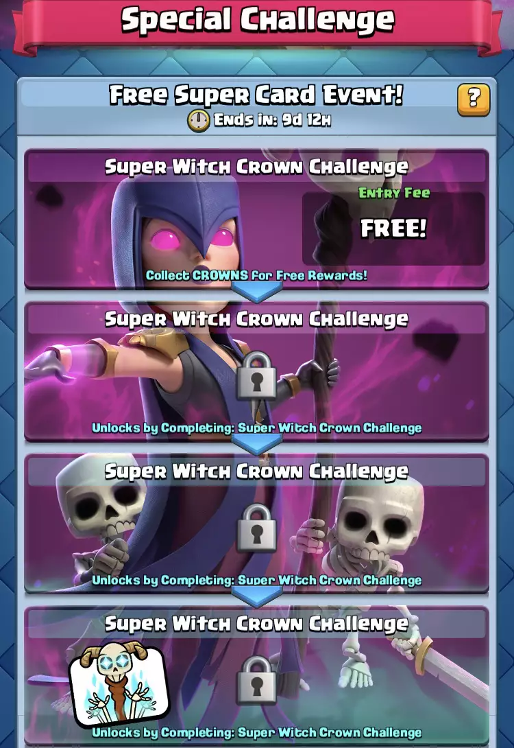 Meilleur deck Défi de la couronne de la super sorcière Clash Royale