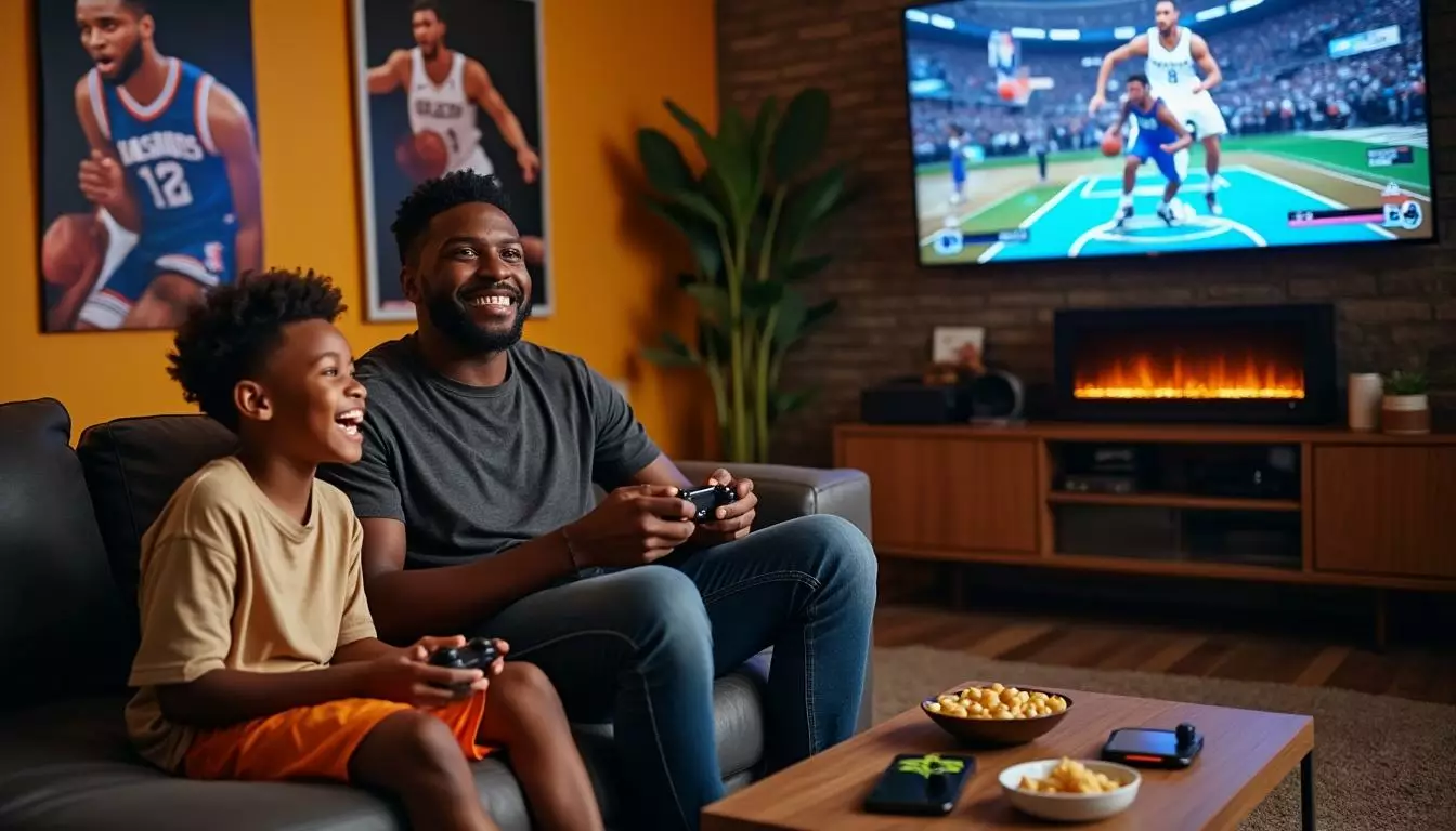 revivez un moment unique où donovan mitchell partage une partie de jeu vidéo inoubliable avec un fan, mêlant passion et convivialité.